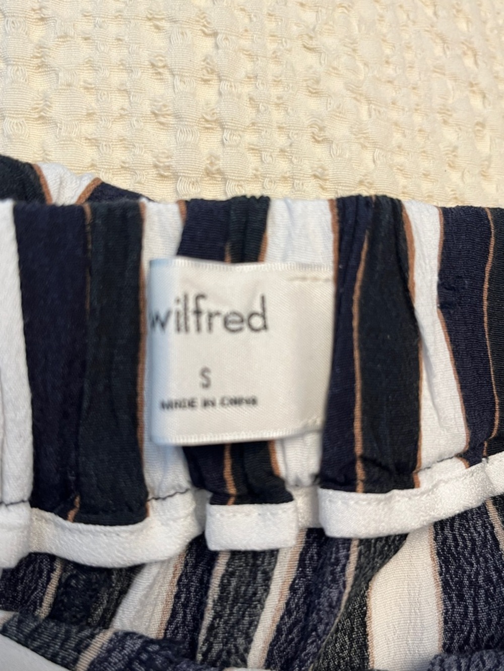 Wilfred Navy, Black  and White Striped Wide-Leg Pants - Picture 2 of 5